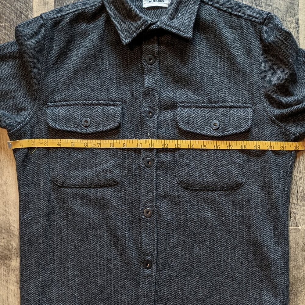 Taylor Stitch Explorer Shirt Coal Herringbone Grey Wool, 38 - Picture 8 of 8